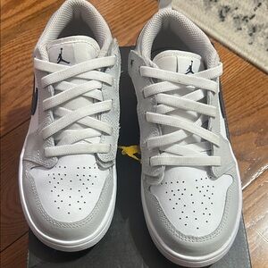 Nike Kids White and Light Gray Low-Top Sneakers